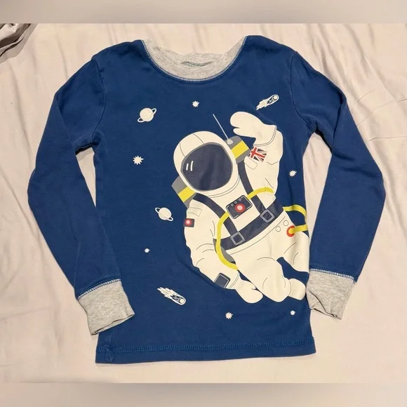 PLAY Mini Boden Blue Glow-in-the-Dark Astronaut Pajama Set (5T) - Picture 3 of 12